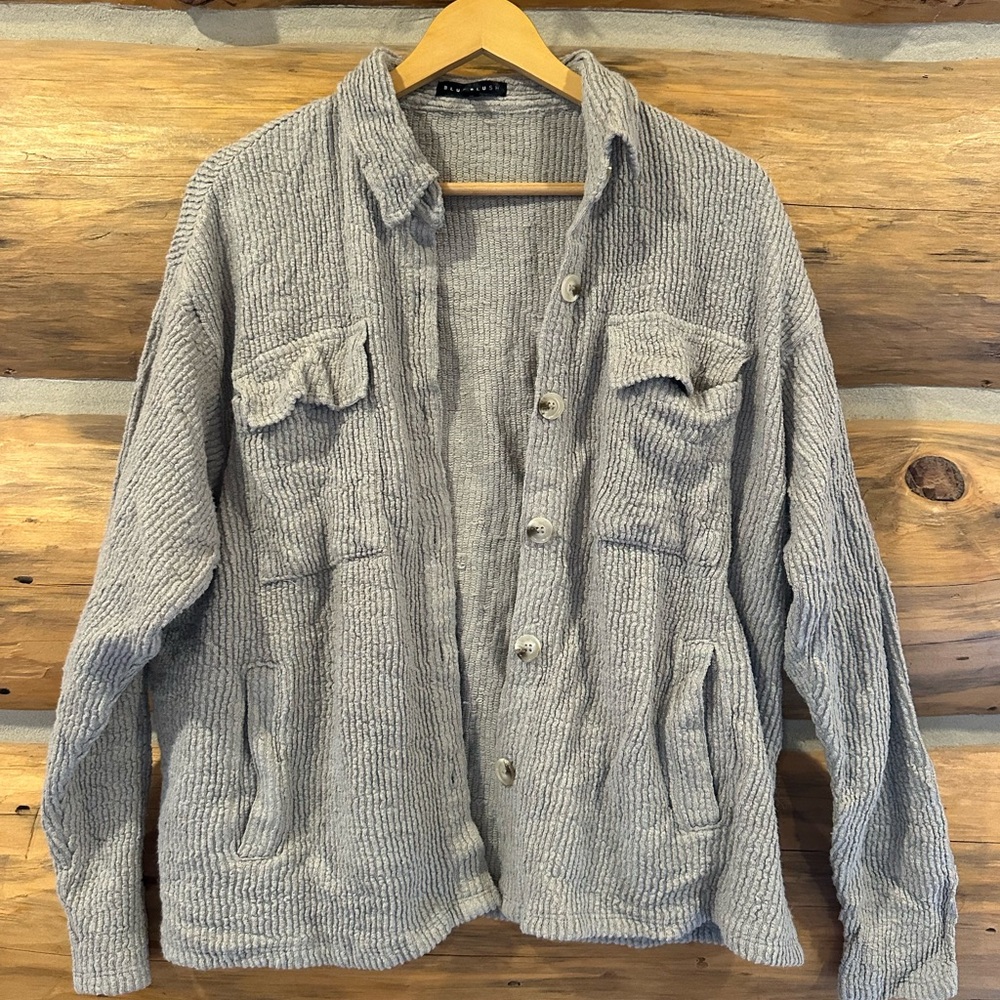 Blue Blush Button Down Shacket - image 1